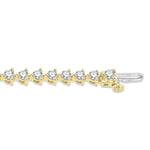 Load image into Gallery viewer, 4 Ctw Round Cut Diamond 3-Prong Tennis Bracelet in 14K Yellow Gold