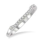 Load image into Gallery viewer, 1/8 Ctw Indented Round Cut Diamond Wedding Band in 14K White Gold