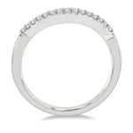 Load image into Gallery viewer, 1/8 Ctw Indented Round Cut Diamond Wedding Band in 14K White Gold