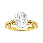 Load image into Gallery viewer, 1/20 Ctw Oval Shape Round Cut Diamond Semi-Mount Engagement Ring in 14K White Gold