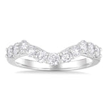 Load image into Gallery viewer, 3/4 Ctw Curved Round Cut Diamond Wedding Band in 14K White Gold