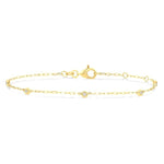Load image into Gallery viewer, 1/10 Ctw Round Cut Diamond Paperclip Station Bracelet in 14K Yellow Gold