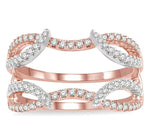 Load image into Gallery viewer, 1/2 Ctw Branched Arched Center Diamond Insert Ring in 14K Rose and White Gold