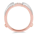 Load image into Gallery viewer, 1/2 Ctw Branched Arched Center Diamond Insert Ring in 14K Rose and White Gold