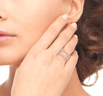 Load image into Gallery viewer, 1/2 Ctw Branched Arched Center Diamond Insert Ring in 14K Rose and White Gold