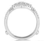 Load image into Gallery viewer, 5/8 Ctw Pointed Arch Round Cut Diamond Insert Ring in 14K White Gold
