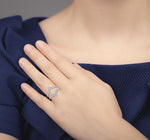 Load image into Gallery viewer, 5/8 Ctw Pointed Arch Round Cut Diamond Insert Ring in 14K White Gold