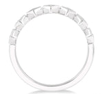 Load image into Gallery viewer, 1/10 Ctw Rhombus Lattice Round Cut Diamond Stackable Band in 14K White Gold