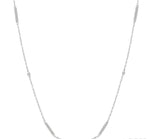 Load image into Gallery viewer, 1/2 Ctw Bar and Circular Mount Round Cut Diamond Station Necklace in 14K White Gold