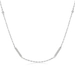 Load image into Gallery viewer, 1/2 Ctw Bar and Circular Mount Round Cut Diamond Station Necklace in 14K White Gold
