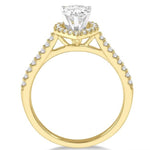 Load image into Gallery viewer, 3/8 Ctw Pear Shape Diamond Ladies Engagement Ring with 1/4 Ct Pear Cut Center Stone in 14K Yellow and White Gold