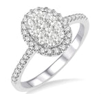Load image into Gallery viewer, 3/4 Ctw Oval Shape Diamond Lovebright Ring in 14K White Gold