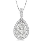 Load image into Gallery viewer, 3/4 Ctw Pear Shape Diamond Lovebright Pendant in 14K White Gold with Chain