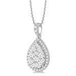 Load image into Gallery viewer, 2 Ctw Pear Shape Diamond Lovebright Pendant in 14K White Gold with Chain