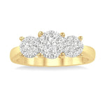 Load image into Gallery viewer, 3/4 Ctw Lovebright Round Cut Diamond Ring in 14K Yellow and White Gold