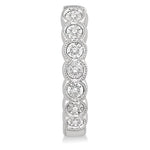 Load image into Gallery viewer, 1/10 Ctw Lattice Round Cut Diamond Hoop Earrings in 10K White Gold