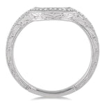 Load image into Gallery viewer, 1/6 Ctw Curve Center Round Cut Diamond Wedding Band in 14K White Gold