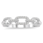 Load image into Gallery viewer, 1/5 Ctw Interlocked Links Round Cut Diamond Ladies Ring in 14K White Gold