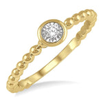 Load image into Gallery viewer, 1/50 Ctw Round Cut lattice Diamond Promise Ring in Ball Shape 10K Yellow Gold