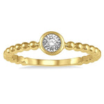 Load image into Gallery viewer, 1/50 Ctw Round Cut lattice Diamond Promise Ring in Ball Shape 10K Yellow Gold
