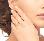 Load image into Gallery viewer, 1/50 Ctw Round Cut lattice Diamond Promise Ring in Ball Shape 10K Yellow Gold