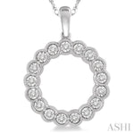 Load image into Gallery viewer, 1/8 Ctw Circular Lattice Halo Round Cut Diamond Fashion Pendant in 10K White Gold with chain