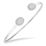 Load image into Gallery viewer, 5/8 Ctw Oval Shape Lovebright Open Cuff Diamond Bangle in 14K White Gold