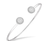 Load image into Gallery viewer, 5/8 Ctw Lovebright Round Open Cuff Diamond Bangle in 14K White Gold