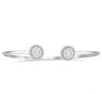 Load image into Gallery viewer, 5/8 Ctw Lovebright Round Open Cuff Diamond Bangle in 14K White Gold