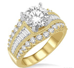 Load image into Gallery viewer, 1 1/2 Ctw Diamond Semi-Mount Engagement Ring in 14K Yellow and White Gold