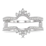 Load image into Gallery viewer, 1/3 Ctw Curved Center Round Cut Diamond Insert Ring in 14K White Gold