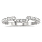 Load image into Gallery viewer, 1/4 Ctw U-Shape Center Round Cut Diamond Wedding Band in 14K White Gold