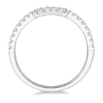 Load image into Gallery viewer, 1/4 Ctw U-Shape Center Round Cut Diamond Wedding Band in 14K White Gold