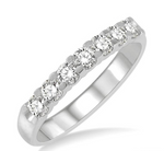Load image into Gallery viewer, 1/2 Ctw 7 Stone Round Cut Diamond Wedding Band in 14K White Gold