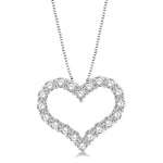 Load image into Gallery viewer, 1 Ctw Heart Shape Round Cut Diamond Pendant With Chain in 14K White Gold