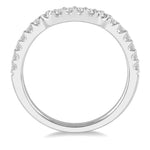 Load image into Gallery viewer, 1/3 Ctw U-Shape Center Round Cut Diamond Wedding Band in 14K White Gold