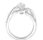 Load image into Gallery viewer, 5/8 Ctw Marquise Center Bypass Shank Semi-Mount Round Cut Diamond Ring in 14K White Gold