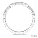 Load image into Gallery viewer, 1/10 Ctw Baguette & Round Cut Diamond Stackable Band in 14K White Gold