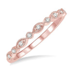 Load image into Gallery viewer, 1/4 Ctw Lattice Marquise and Circular Mount Round Cut Diamond Stackable Band in 14K Rose Gold