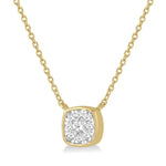 Load image into Gallery viewer, 1/6 Ctw Cushion Shape Lovebright Diamond Pendant With Chain in 14K Yellow and White Gold