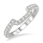Load image into Gallery viewer, 1/3 Ctw U-Shape Center Round Cut Diamond Wedding Band in 14K White Gold