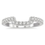 Load image into Gallery viewer, 1/3 Ctw U-Shape Center Round Cut Diamond Wedding Band in 14K White Gold