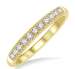 Load image into Gallery viewer, 1/4 Ctw 11 Stone Round Cut Diamond Wedding Band in 14K Yellow Gold