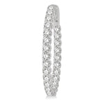Load image into Gallery viewer, 4 Ctw Inside-Out Round Cut Diamond Oval Shape Hoop Earrings in 14K White Gold