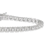 Load image into Gallery viewer, 3 Ctw Round Cut Diamond Tennis Tulip Bracelet in 14K White Gold