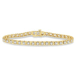 Load image into Gallery viewer, 5 Ctw Round Cut Diamond Tennis Tulip Bracelet in 14K Yellow Gold