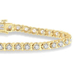 Load image into Gallery viewer, 5 Ctw Round Cut Diamond Tennis Tulip Bracelet in 14K Yellow Gold