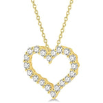 Load image into Gallery viewer, 2 Ctw Heart Shape Round Cut Diamond Pendant With Chain in 14K Yellow Gold