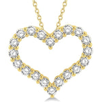Load image into Gallery viewer, 2 Ctw Heart Shape Round Cut Diamond Pendant With Chain in 14K Yellow Gold