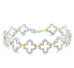 Load image into Gallery viewer, 1/10 Ctw Bold Round Cut Diamond Paperclip Fashion Bracelet in Sterling Silver